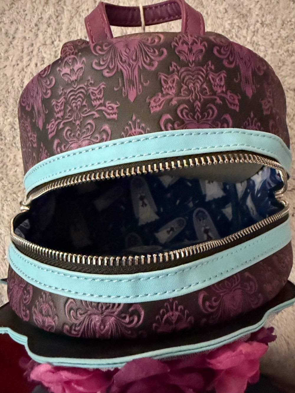 Retired Loungefly Disney Haunted Mansion Mini Backpack Glow in the Dark - Picture 5 of 14